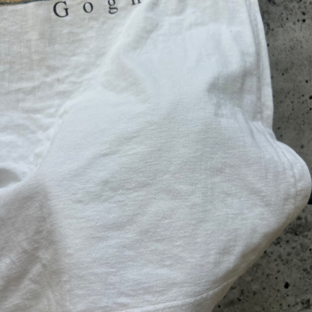 Vintage Van Gogh T-Shirt Men Large White The Restaurant de la Sirène 90s Art - Picture 7 of 10